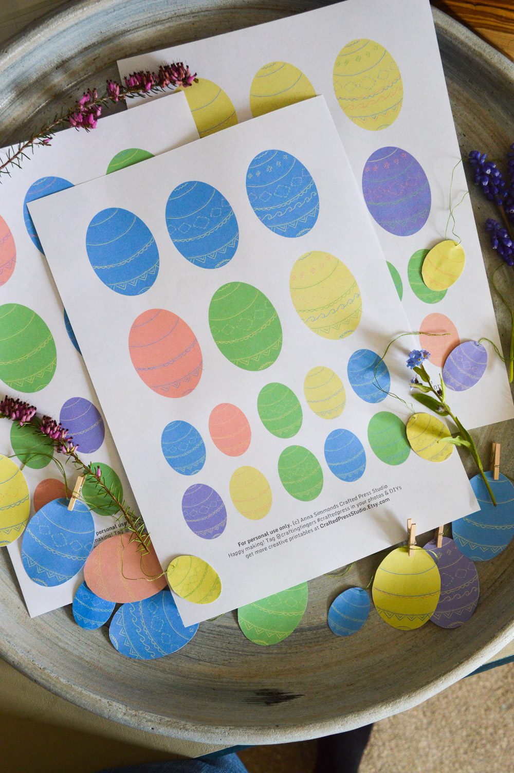 DIY Bohemian Easter Eggs FREE Printable